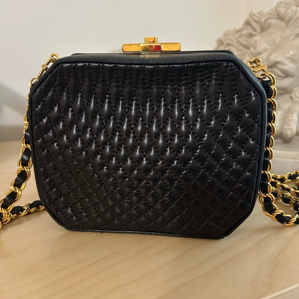 Bally Vintage Small Quilted Leather Chain Bag